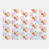 Personalisierte Weihnachtsbotschaft Teddybär Geschenkpapier Set (Vorderseite 3)