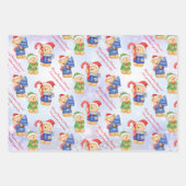 Personalisierte Weihnachtsbotschaft Teddybär Geschenkpapier Set (Vorderseite 2)
