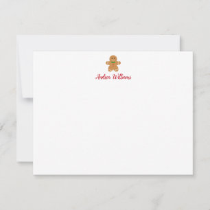 Personalisierte Weihnachtsbriefpapier mit Gingerbr Mitteilungskarte