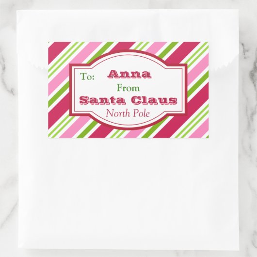 Personalisierte Weihnachtscreme-Aufkleber Rechteckiger Aufkleber (Tasche)