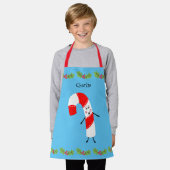 Personalisierte Weihnachtscreme Cane Schürze (Getragen)
