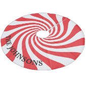 Personalisierte Weihnachtscreme Fleece Weihnachtsbaumdecke (Schrägansicht)