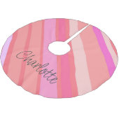 Personalisierte Weihnachtscreme Polyester Weihnachtsbaumdecke (Schrägansicht)