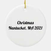 Personalisierte Weihnachtscreme/"Sandy Claws" Keramik Ornament (Hinten)