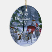 Personalisierte WeihnachtsDalmatiner Keramikornament (Rechts)