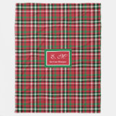 Personalisierte Weihnachtsdecke Rot Grün Kariert Fleecedecke (Vorderseite)