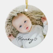 personalisierte Weihnachtsdekoration, individuelle Keramik Ornament (Vorne)