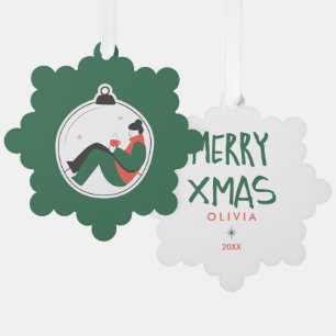 Personalisierte Weihnachtsdekorationen – Süße Feie Ornament Karte