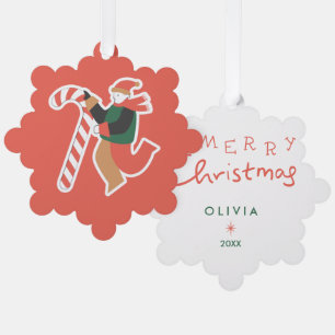 Personalisierte Weihnachtsdekorationen – Süße Feie Ornament Karte