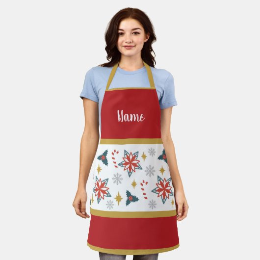 Personalisierte Weihnachtsdesigns Schürze (Getragen)
