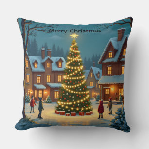 Personalisierte Weihnachtseisläufer Kissen