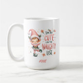 Personalisierte Weihnachtself-Tasse Kaffeetasse (Links)