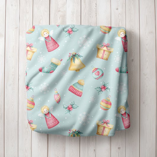 Personalisierte Weihnachtsengel Fleece-Decke Fleecedecke