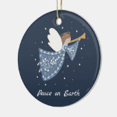 Personalisierte Weihnachtsfamilie Angel Weltfriede Keramik Ornament (Links)