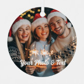Personalisierte Weihnachtsfamilie Foto Ornament 20 Aus Metall (Vorderseite)