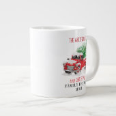 Personalisierte Weihnachtsfamilie Wiedersehen Red Jumbo-Tasse (Vorderseite Rechts)