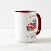 Personalisierte Weihnachtsfamilie Wiedersehen Red  Tasse (VorderseiteRechts)