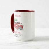 Personalisierte Weihnachtsfamilie Wiedersehen Red  Tasse (Vorderseite Links)