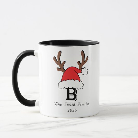 Personalisierte Weihnachtsfamilien mit Monogram Tasse (Links)