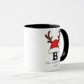 Personalisierte Weihnachtsfamilien mit Monogram Tasse (VorderseiteRechts)