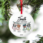 Personalisierte Weihnachtsfamilien-Strümpfe Keramik Ornament