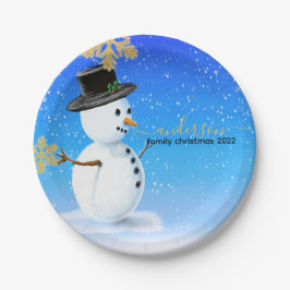 Personalisierte Weihnachtsfamilien-Tasse mit Schne Pappteller