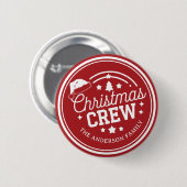 Personalisierte Weihnachtsfeier Crew rot Button (Vorne & Hinten)