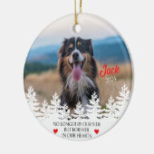 Personalisierte Weihnachtsfeier für Hunde Keramik Ornament (Links)