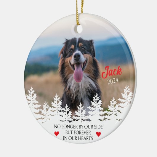 Personalisierte Weihnachtsfeier für Hunde Keramik Ornament (Links)
