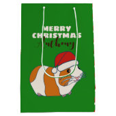 Personalisierte Weihnachtsfeier Guinea Pig Mittlere Geschenktüte (Rückseite)