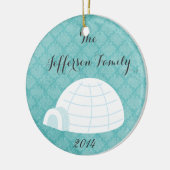 Personalisierte Weihnachtsfeier Iglu Keramik Ornament (Links)