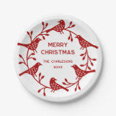 Personalisierte Weihnachtsfeier im skandinavischen Pappteller (Vorderseite)