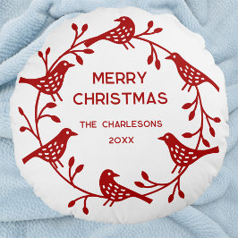 Personalisierte Weihnachtsfeier im skandinavischen Rundes Kissen