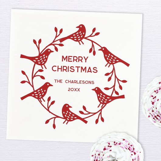 Personalisierte Weihnachtsfeier im skandinavischen Serviette