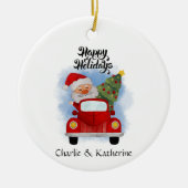 Personalisierte Weihnachtsfeier Keramik Ornament (Vorne)