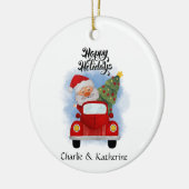 Personalisierte Weihnachtsfeier Keramik Ornament (Links)