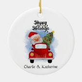 Personalisierte Weihnachtsfeier Keramik Ornament (Hinten)