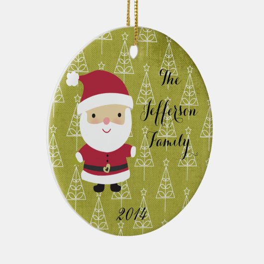 Personalisierte Weihnachtsfeier Keramik Ornament (Rechts)