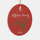 Personalisierte Weihnachtsfeier Keramik Ornament (Rechts)