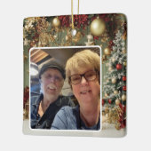 Personalisierte Weihnachtsfeier Keramikornament (Links)