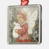 Personalisierte Weihnachtsfeier mit Bunny Ornament Aus Metall (Links)