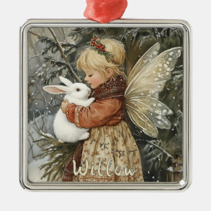 Personalisierte Weihnachtsfeier mit Bunny Ornament Aus Metall