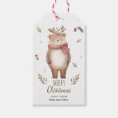 Personalisierte Weihnachtsfeier mit Niedlichem Bär Geschenkanhänger (Vorderseite)