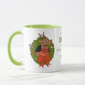 Personalisierte Weihnachtsfeier mit Rentier | Feie Tasse (Links)