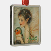 Personalisierte Weihnachtsfeier mit Robin Ornament Aus Metall (Rechts)