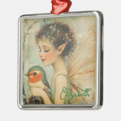 Personalisierte Weihnachtsfeier mit Robin Ornament Aus Metall (Links)