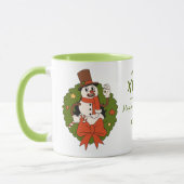 Personalisierte Weihnachtsfeier mit Snowman | Feie Tasse (Links)