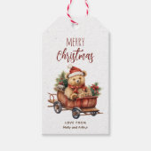 Personalisierte Weihnachtsfeier mit Teddybär Geschenkanhänger (Vorderseite)