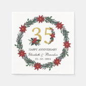 personalisierte Weihnachtsfeier Napkins zum 35. Ja Serviette (Vorderseite)