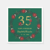 personalisierte Weihnachtsfeier Napkins zum 35. Ja Serviette (Vorderseite)